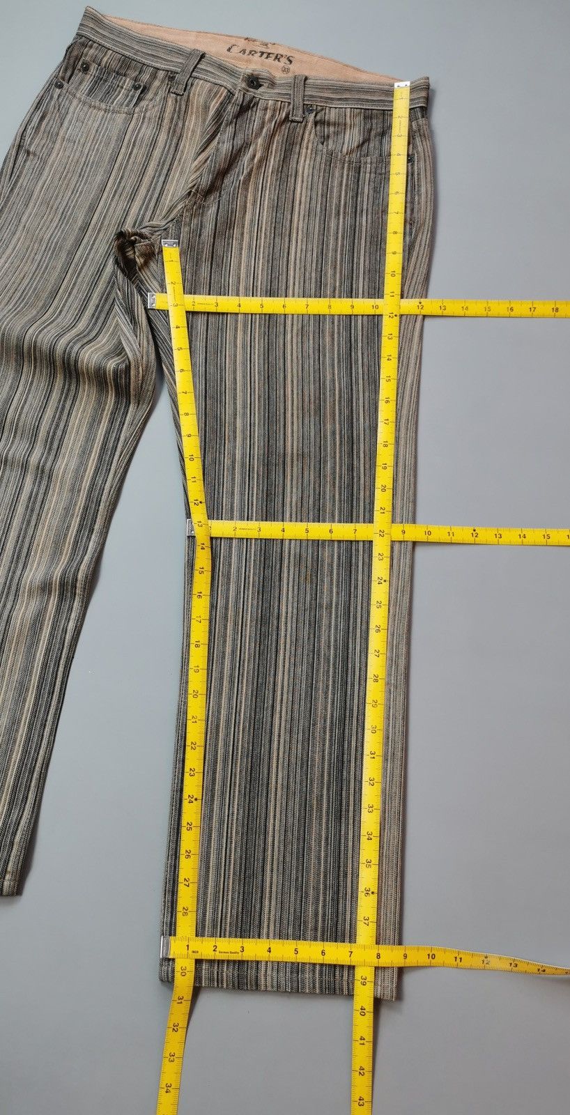 Japanese Brand Carters Stripe Jeans (LG57) Size US 34 / EU 50 - 9 Thumbnail