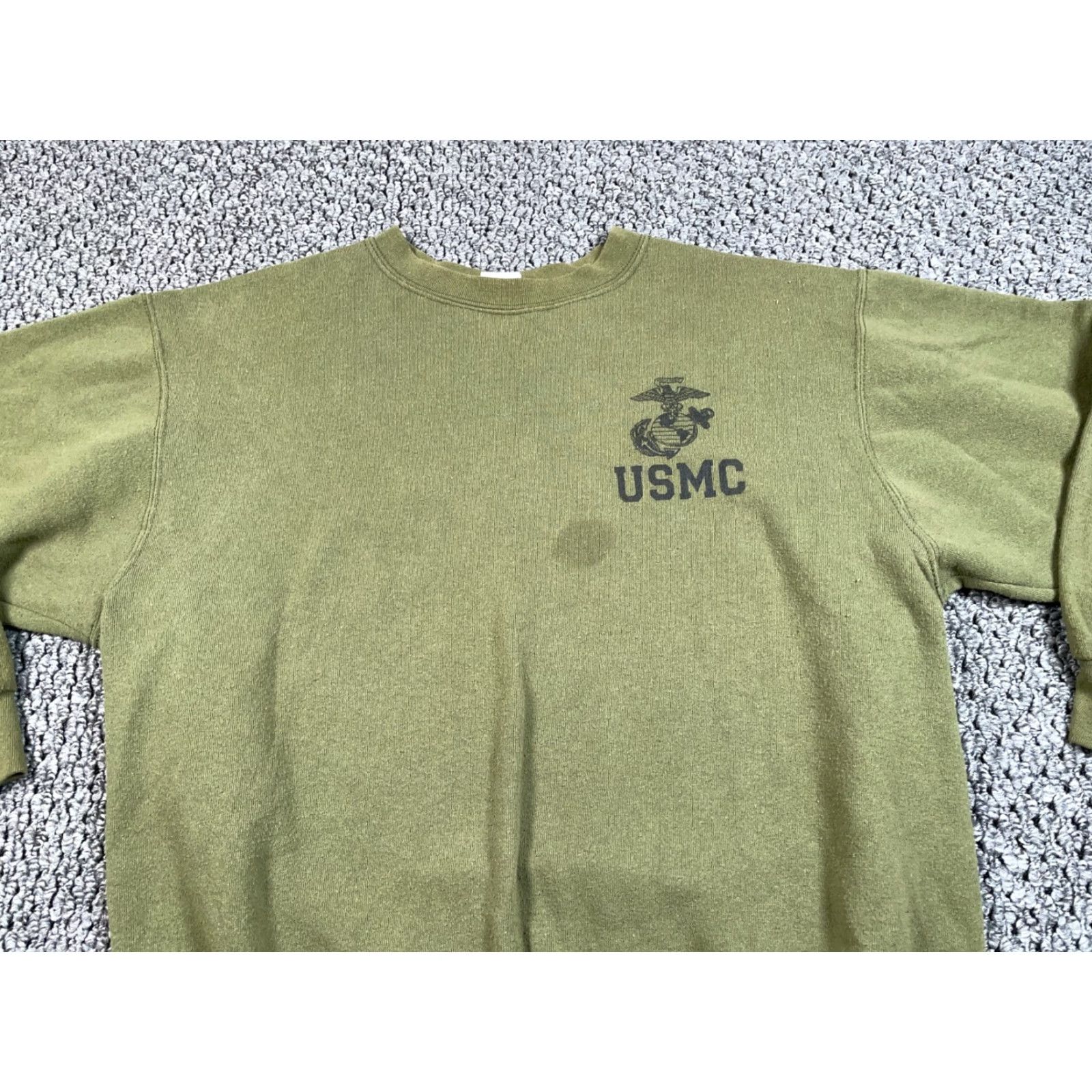 Logo 7 VINTAGE USMC Sweatshirt Shirt Adult Medium Army Green Logo Crewneck Mens Size US M / EU 48-50 / 2 - 7 Thumbnail