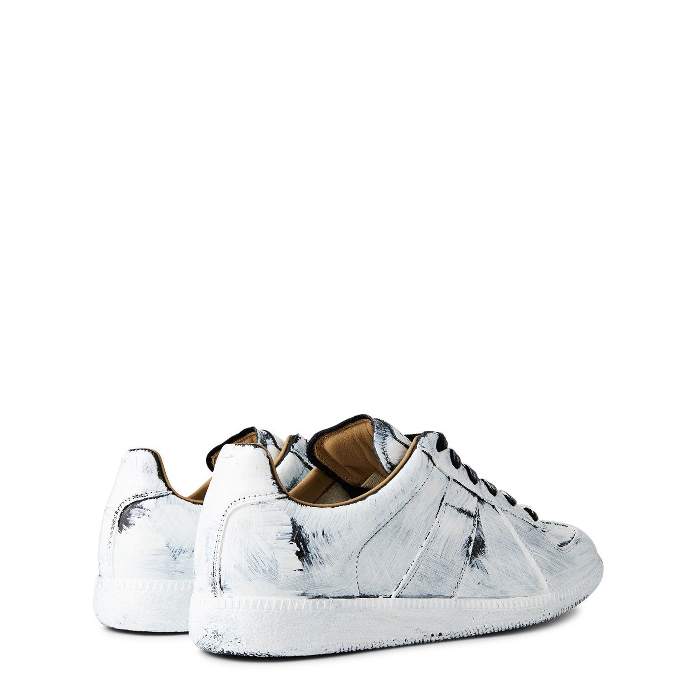 Maison Margiela Replica Bianchetto Painted Sneakers Size US 8 / EU 41 - 2 Thumbnail