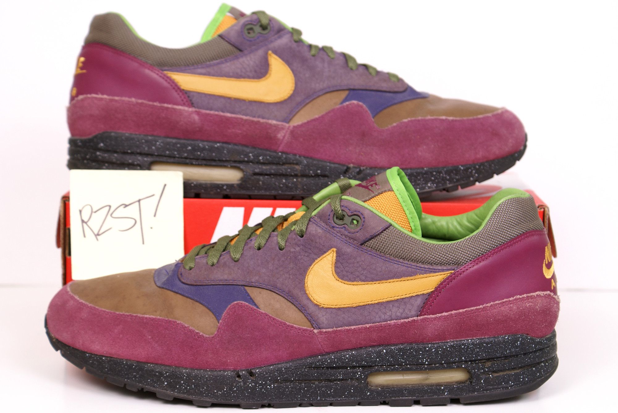 Nike 2006 Nike Air Max 1 Premium TERRA HUARACHE Olive Grey Grape Size US 15 / EU 48 - 1 Thumbnail