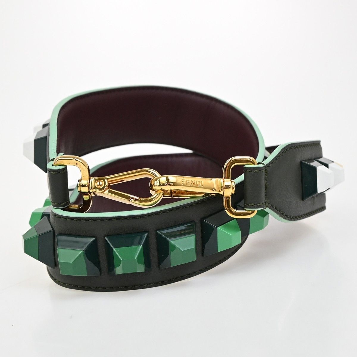 Fendi Fendi Mini Strap You Short Shoulder Strap Studded Leather Size ONE SIZE - 1 Thumbnail