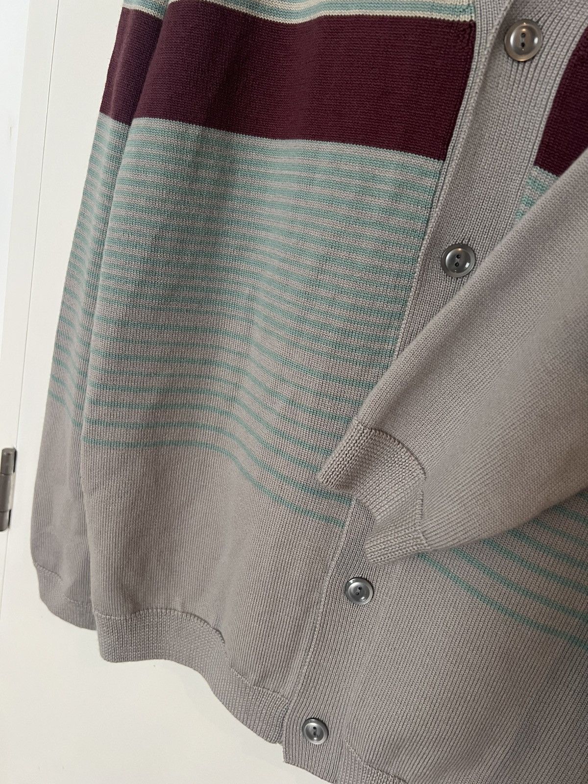 Missoni MISSONI Wool Striped Cardigan Multicolour Gray Large Jumper Size US L / EU 52-54 / 3 - 4 Thumbnail