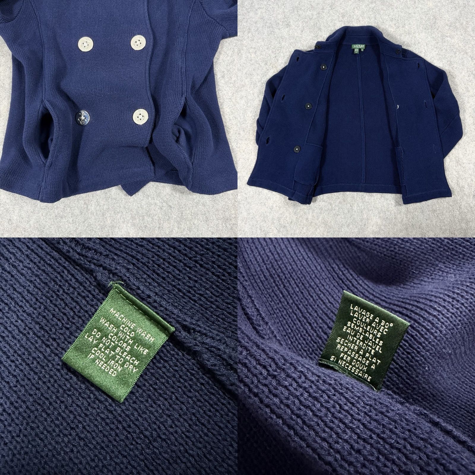 Ralph Lauren Lauren Ralph Lauren Pea Coat Style Knit Jacket Women’s Size PM Blue Sweatshirt/Coat Knit Jacket Size M / US 6-8 / IT 42-44 - 9 Thumbnail