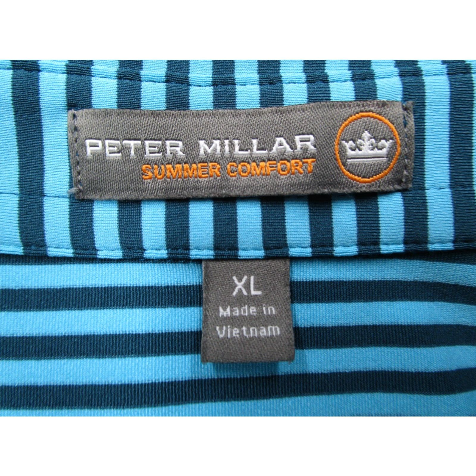 Peter Millar Peter Millar Summer Comfort Shirt Mens XL Blue Striped Polo Golf Logo Non-Native Size US XL / EU 56 / 4 - 3 Thumbnail
