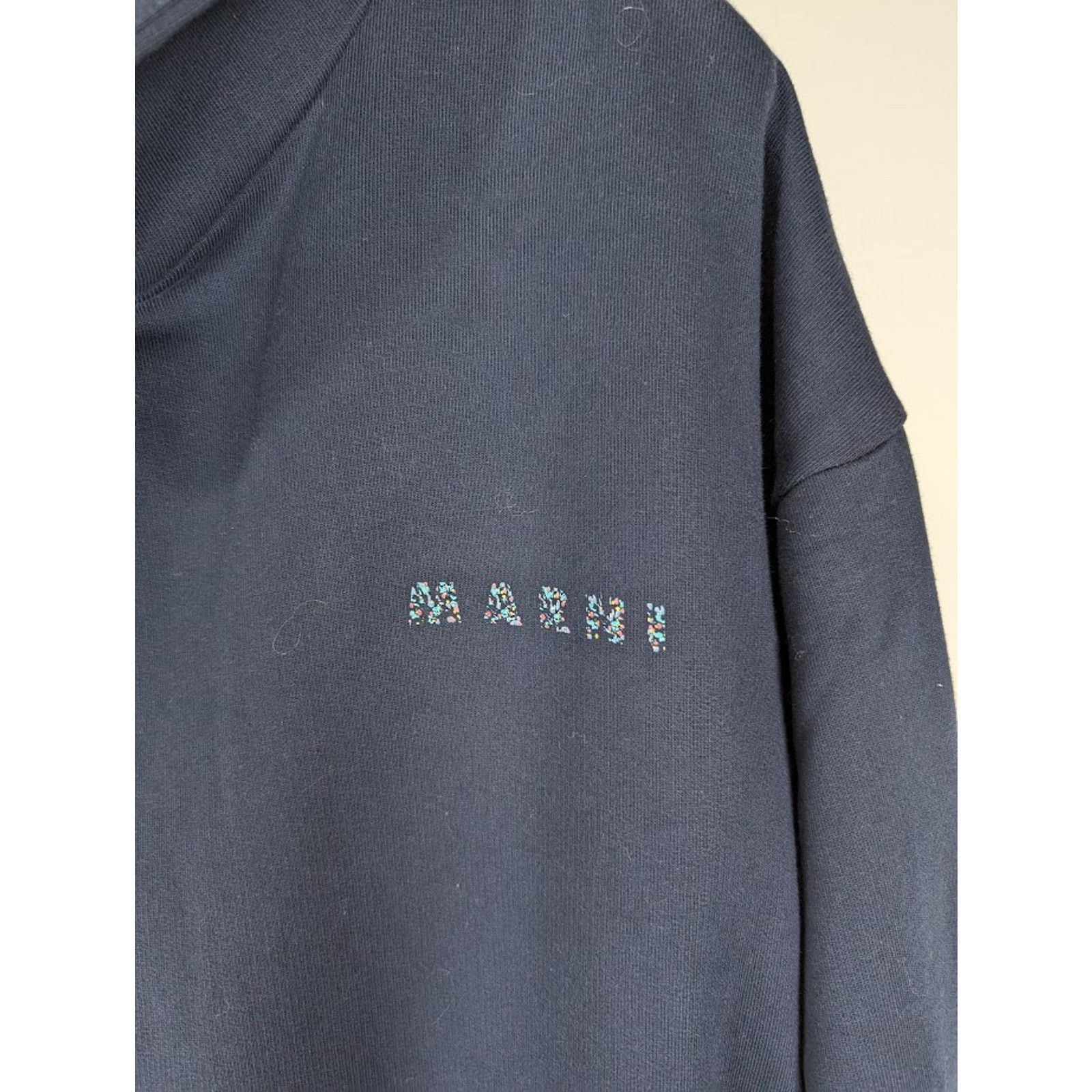 Marni o1rshd1 Floral Logo Loopback Organic Cotton Jersey Hoodie Size US M / EU 48-50 / 2 - 5 Thumbnail