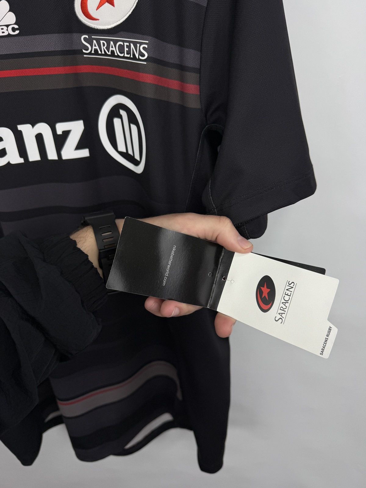 Nike 🇬🇧❗️NEW 2014 Nike Saracens Rugby Jersey Allianz CNBC Rare Size US M / EU 48-50 / 2 - 10 Thumbnail