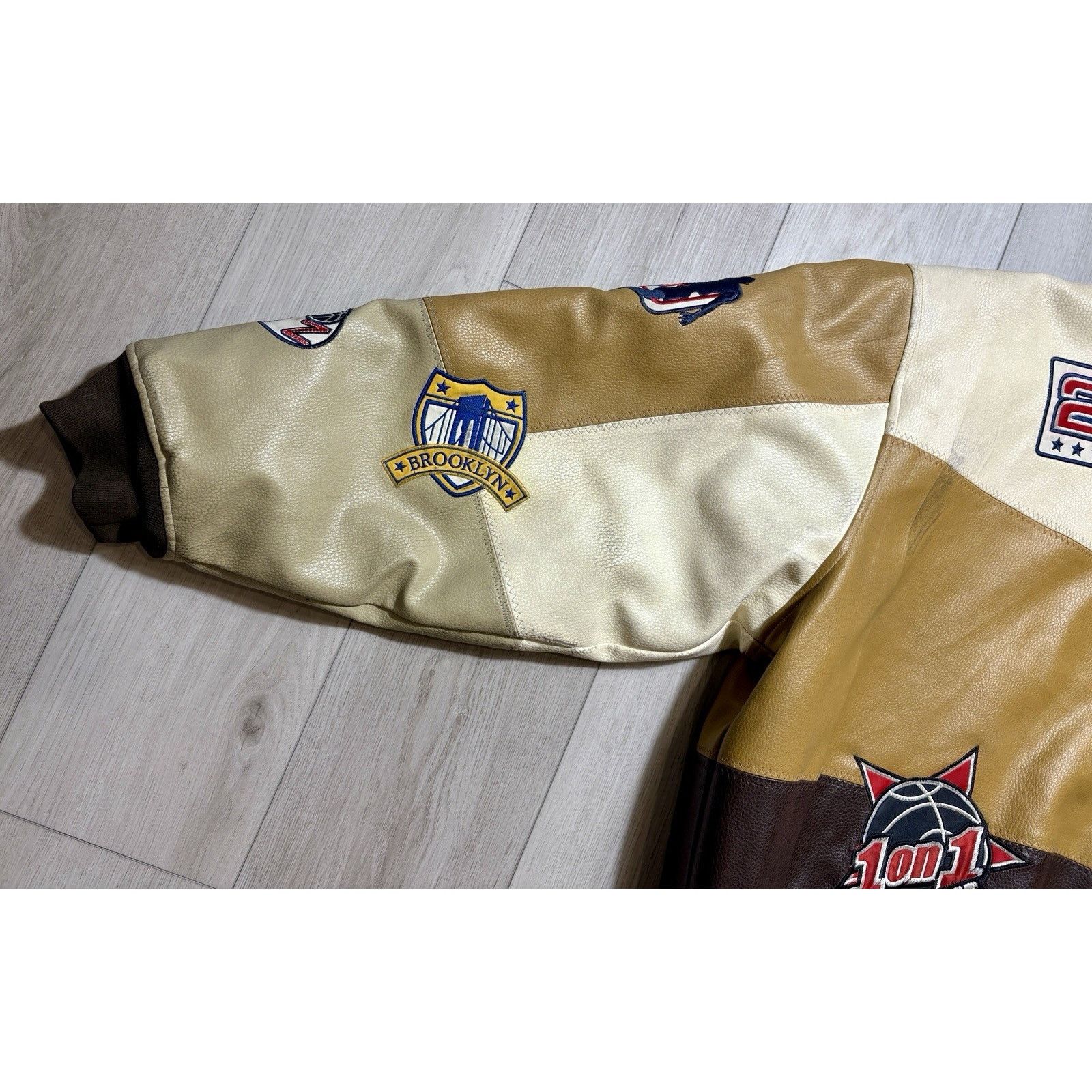 Other Raw Blue Patchwork Varsity Jacket Mens 3XL Basketball Y2K Size US XXL / EU 58 / 5 - 16 Thumbnail