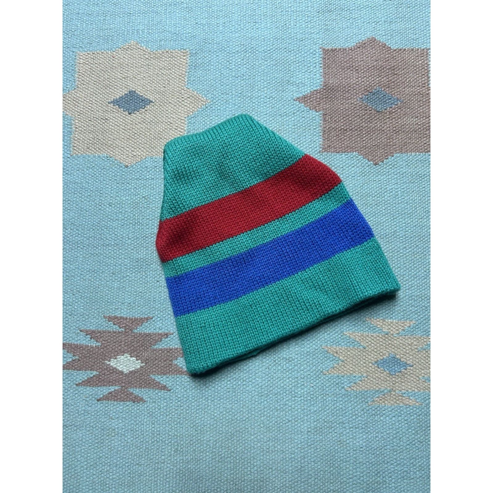 HATSKI VINTAGE Meister Wool Knit Beanie Winter Hat Ski Snow Striped OSFA Adult 70s 80s HaT Hat Size ONE SIZE - 2 Thumbnail