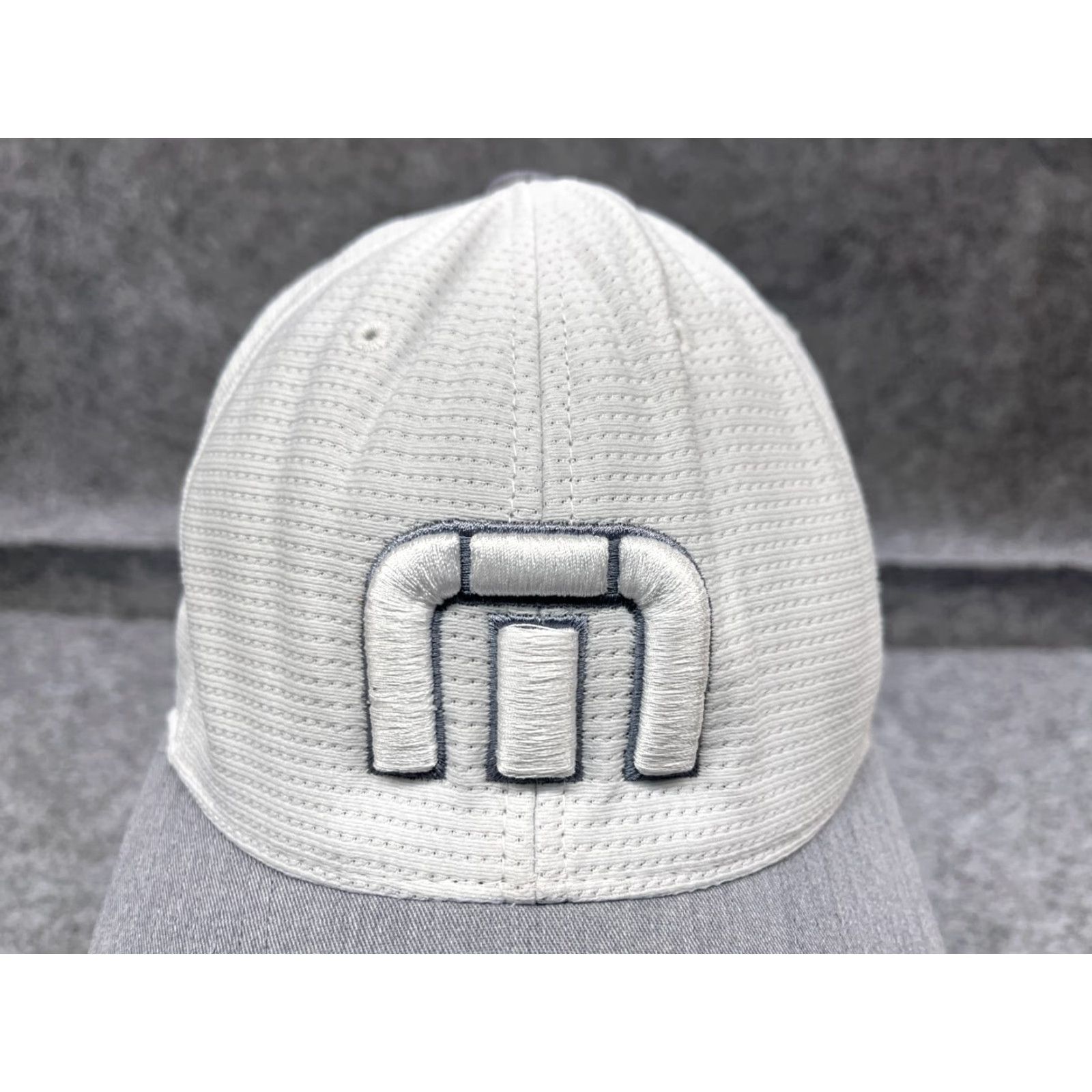 TravisMathew VINTAGE not applicable; but item is Travis Mathew Hat Cap Snap Back Adult One Size White Gray Polyester Cotton Blend Size ONE SIZE - 2 Thumbnail