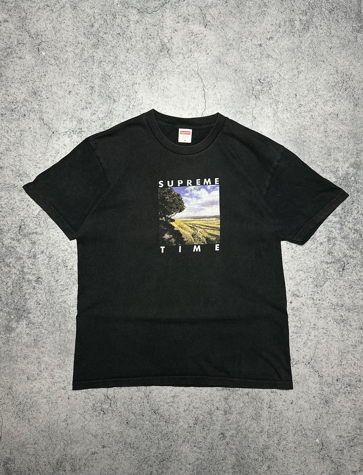 Supreme Supreme Time Faded Black Tee T-Shirt SS20 Size US M / EU 48-50 / 2 - 1 Thumbnail