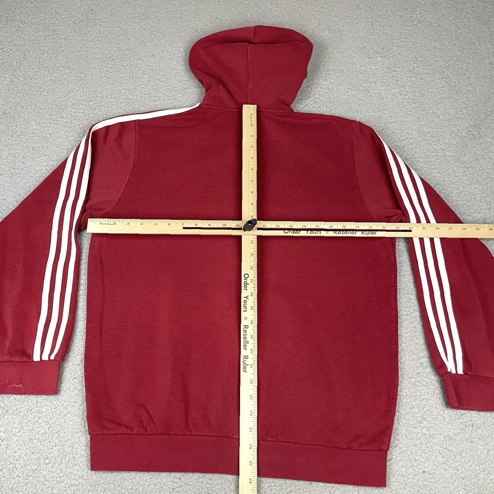 Adidas Adidas Hoodie Mens L Red Full Zip Up Sweatshirt Stripes Distressed Logo Classic Outdoor Sports Size US L / EU 52-54 / 3 - 6 Thumbnail
