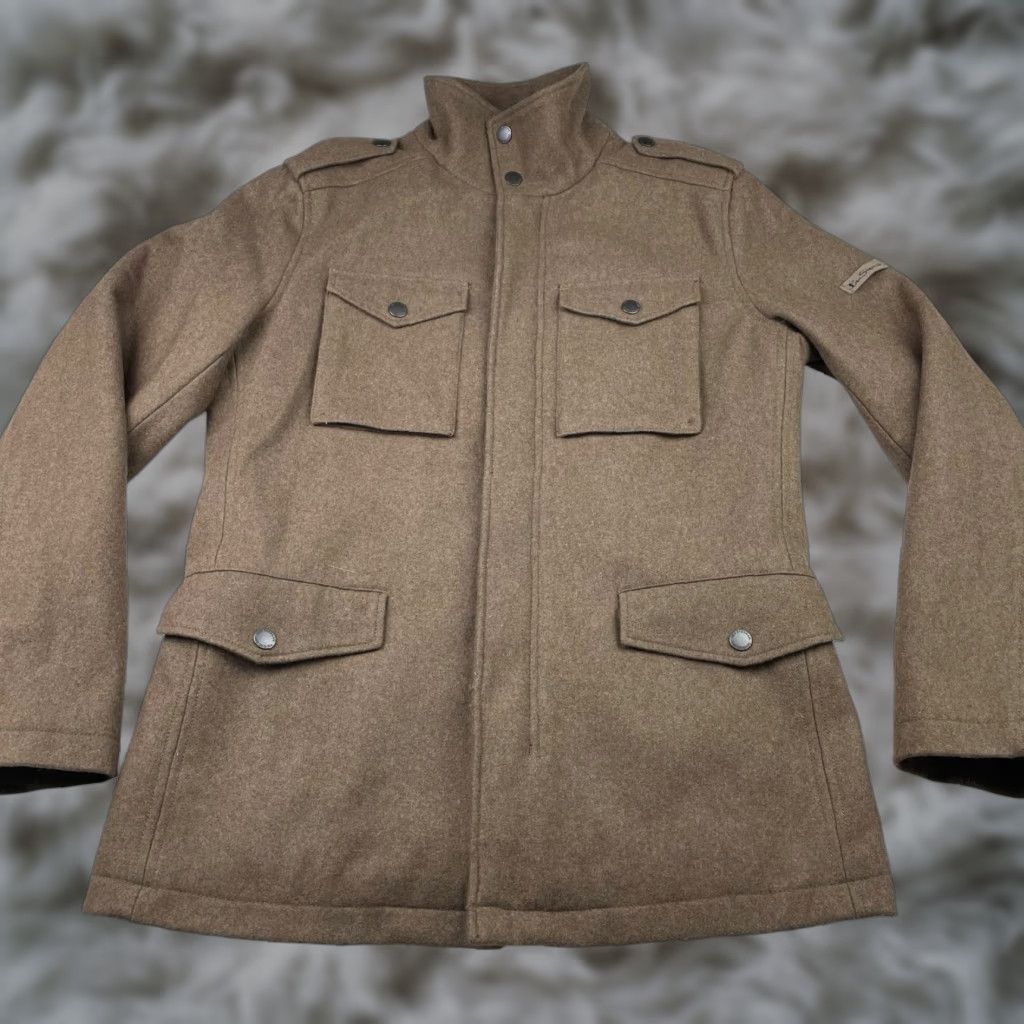 Ben Sherman VINTAGE Ben Sherman Men's Field Jacket Brown Wool Blend Full Zip Snap Button Pockets Lined Winter Spring Small Size Men Wardrobe Military Style Size US S / EU 44-46 / 1 - 1 Thumbnail