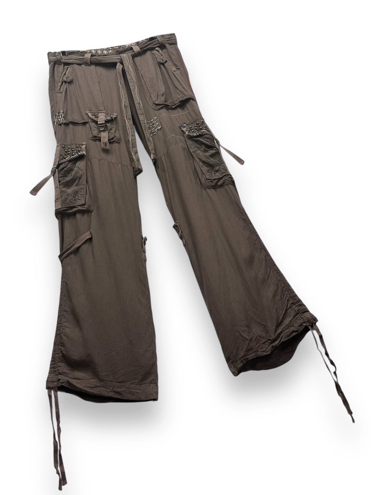 If Six Was Nine 🔥FYE Bondage Multipocket Drawstring Rayon Cargo GOA Style Size US 33 - 4 Thumbnail