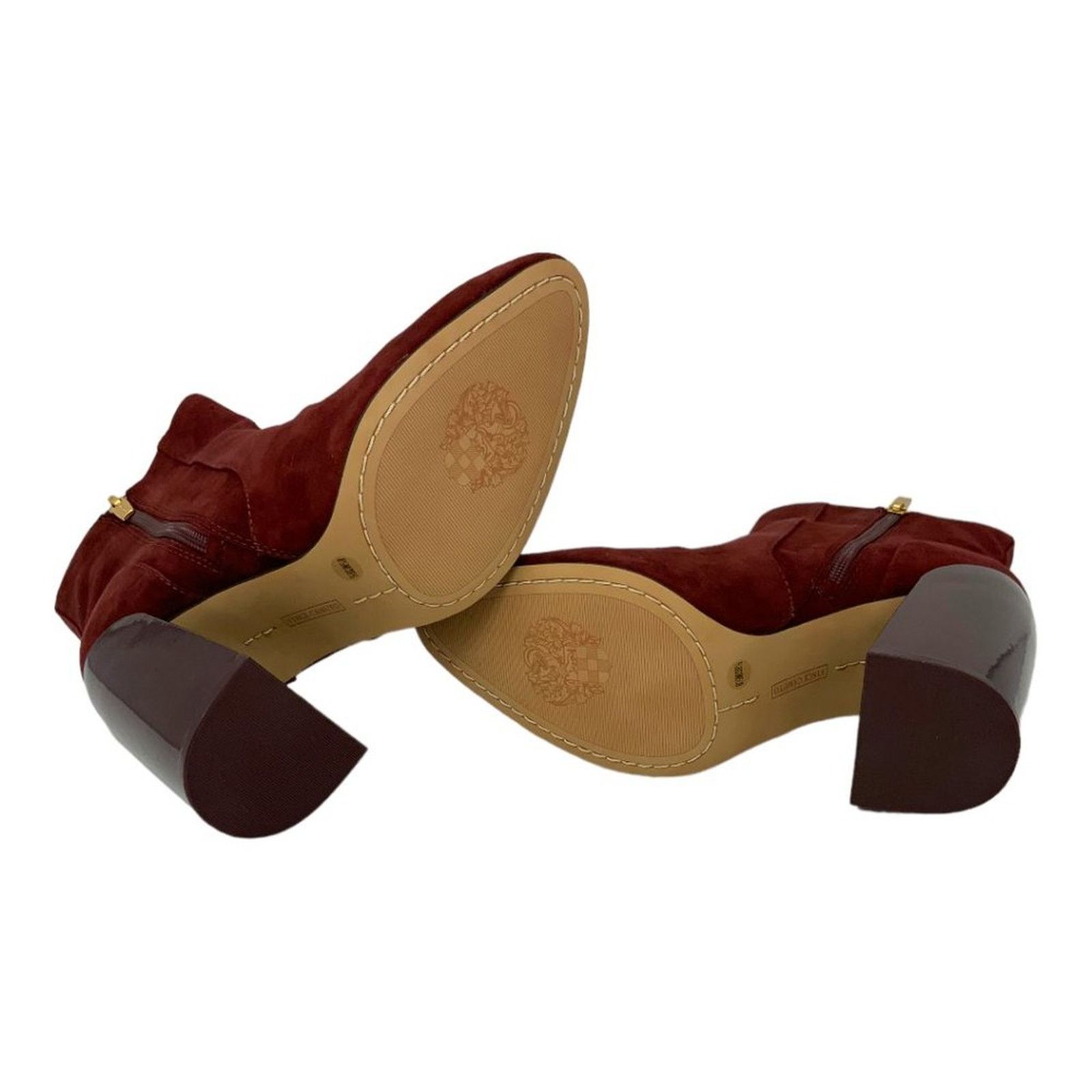 Vince Camuto Vince Camuto Enverna Suede Block Heel Bootie Burgundy 8.5 Size US 8.5 / IT 38.5 - 6 Thumbnail