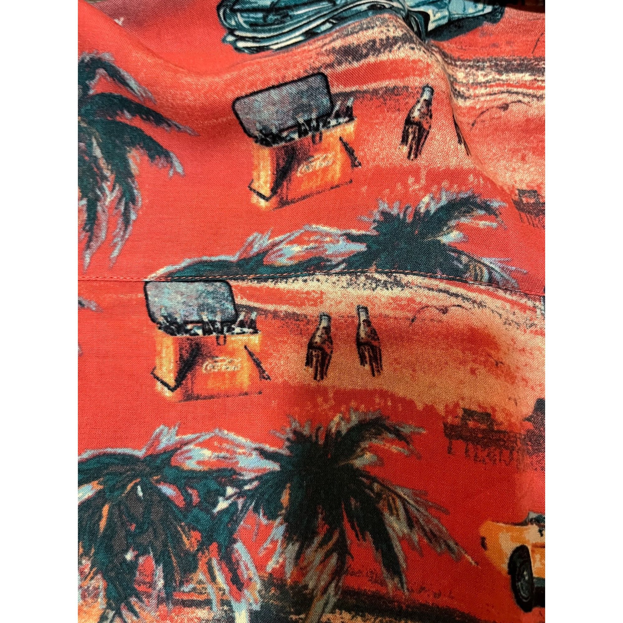 Other Ford Mustang Hawaiian Button-Up Shirt "shrimp orangie" color Size US L / EU 52-54 / 3 - 8 Thumbnail