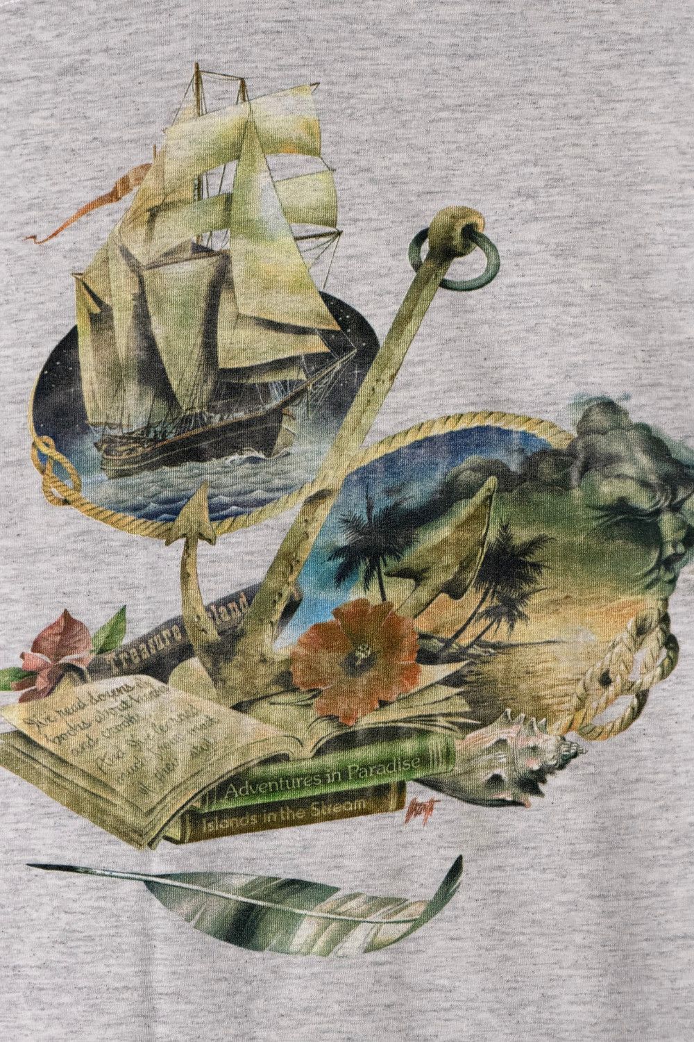 Vintage Late 80s Caribbean Soul Nautical Sailing Dolphin Tee USA Size US XL / EU 56 / 4 - 11 Thumbnail