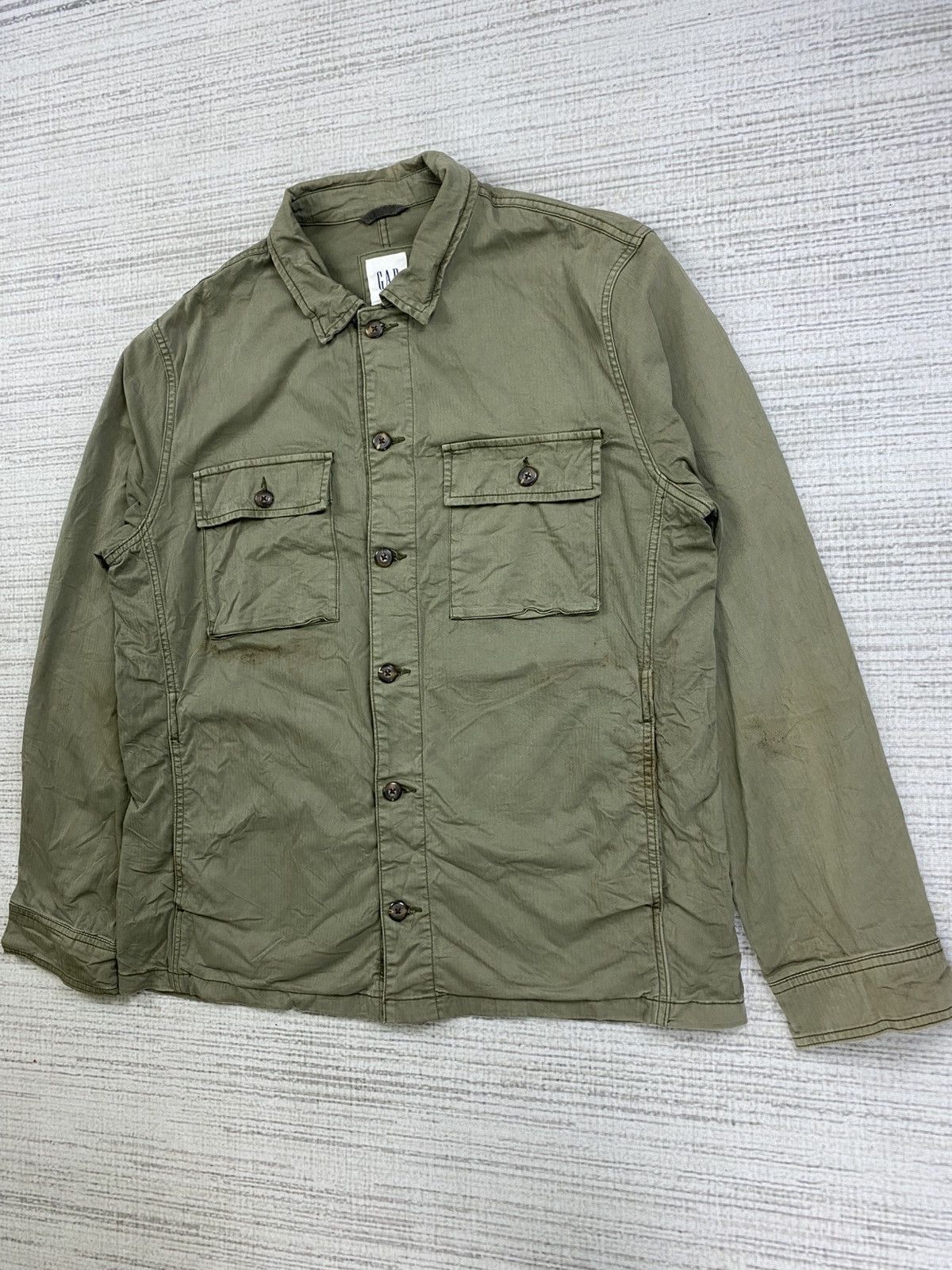 Gap Vintage Gap Double Pocket Military Style Jacket Size US L / EU 52-54 / 3 - 4 Thumbnail