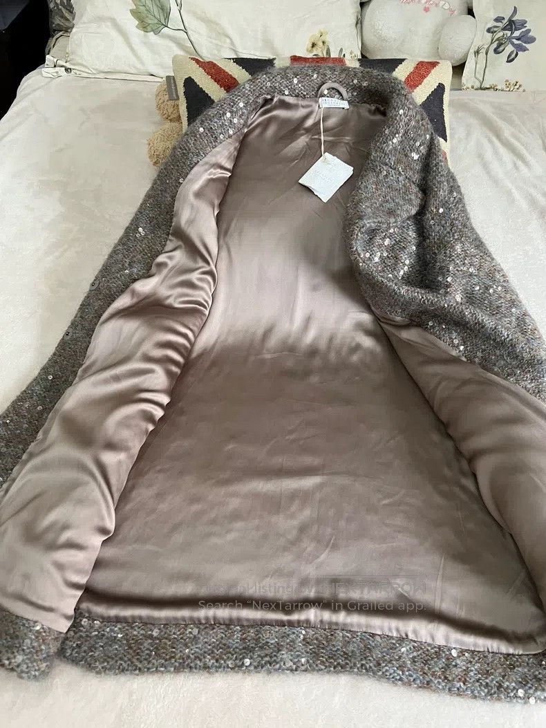 Brunello Cucinelli Brunello Cucinelli Sequin Cashmere Mohair Overcoat Size M / US 6-8 / IT 42-44 - 4 Thumbnail