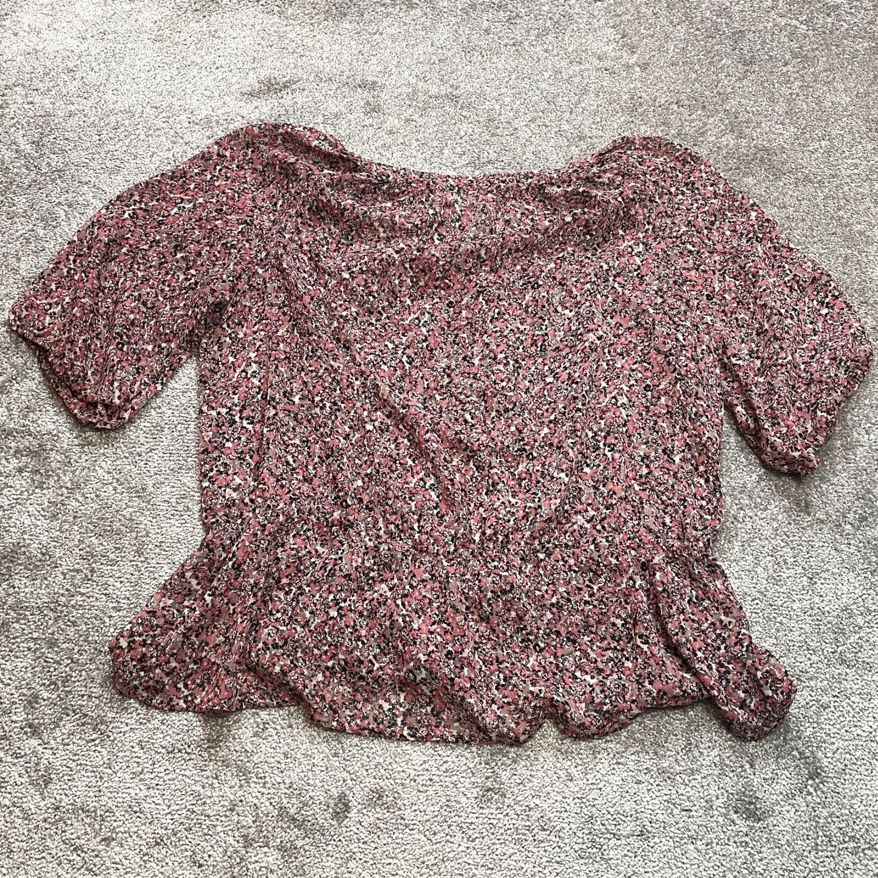 Liz Claiborne Liz Claiborne Blouse Womens 1X Pink Floral 3/4 Sleeve Plus Size Stretch Buttons Shirt Ladies Blouse Size XL / US 12-14 / IT 48-50 - 8 Thumbnail