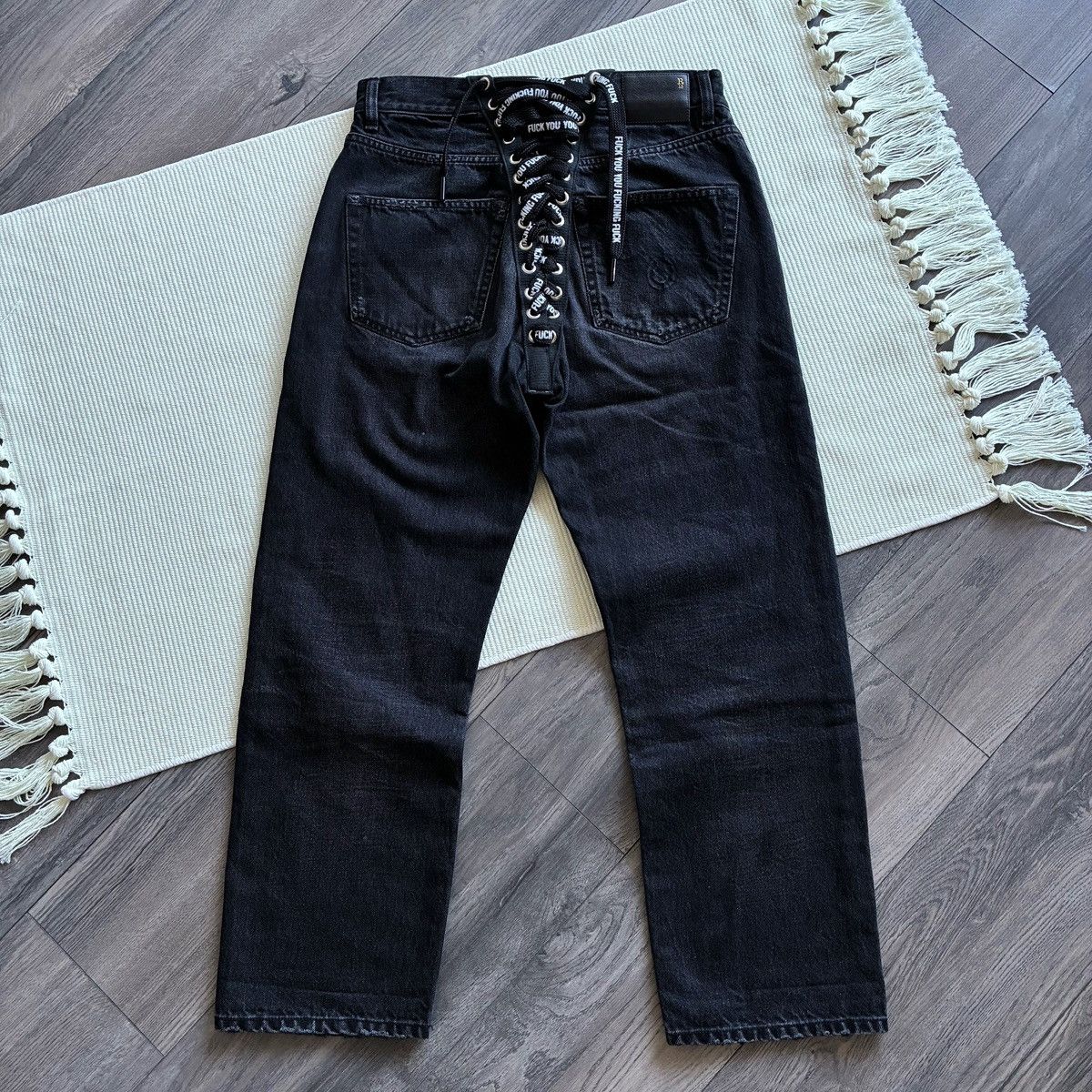 R13 R13 High-Rise Lace-up Back Washed Black Jeans Size 27" / US 4 / IT 40 - 11 Thumbnail