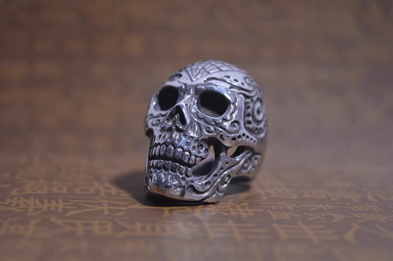 Jewelry Skull Rare Jewelry Rings Open Size Chrome Ring (Size 7-13) Size ONE SIZE - 5 Thumbnail