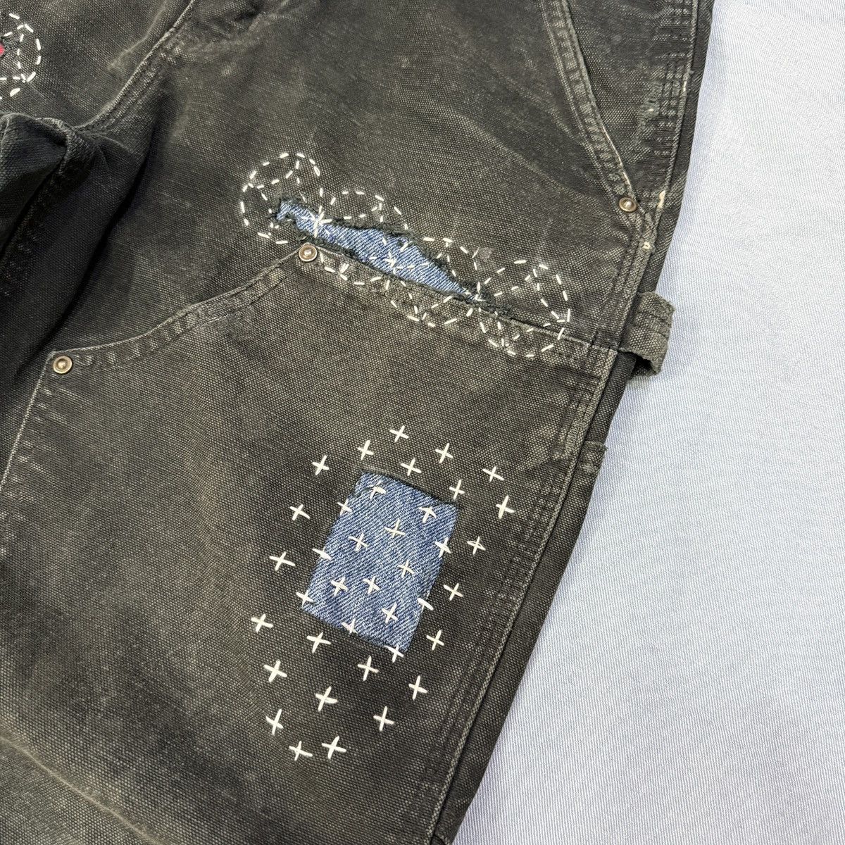 Carhartt Vintage Carhartt Double knee sashiko denim Size US 29 - 3 Thumbnail