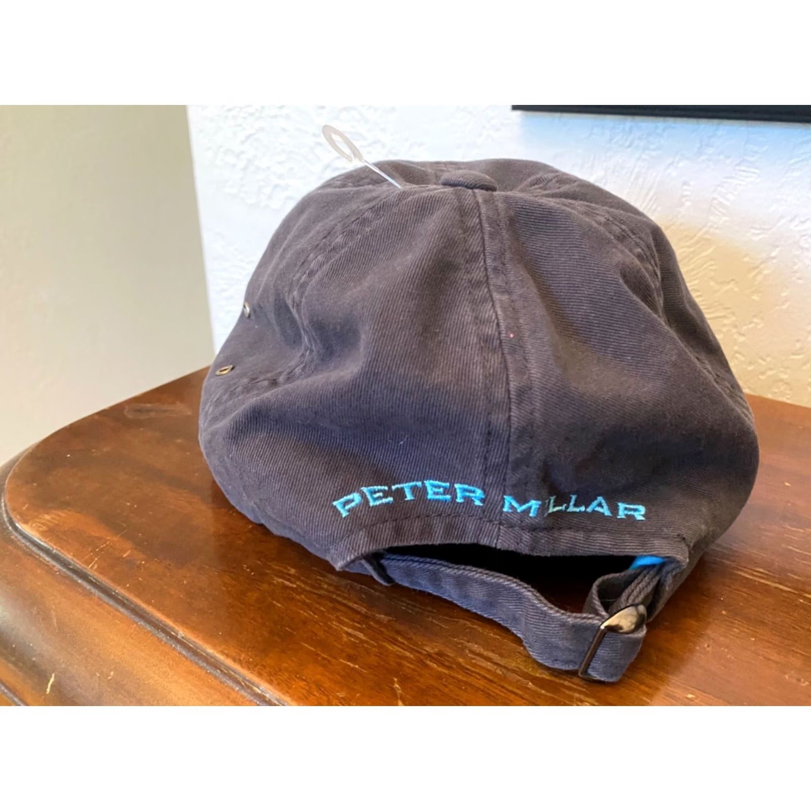 Peter Millar Peter Millar Baseball Cap Mens One Size Adjustable Strapback Cotton Navy Blue Slate Blue Classic Logo EUC Size ONE SIZE - 3 Thumbnail