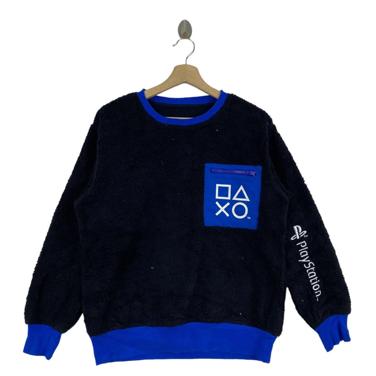 image of Gu Anarok Deep Pile Sherpa in Black/Blue, Men's (Size Medium)