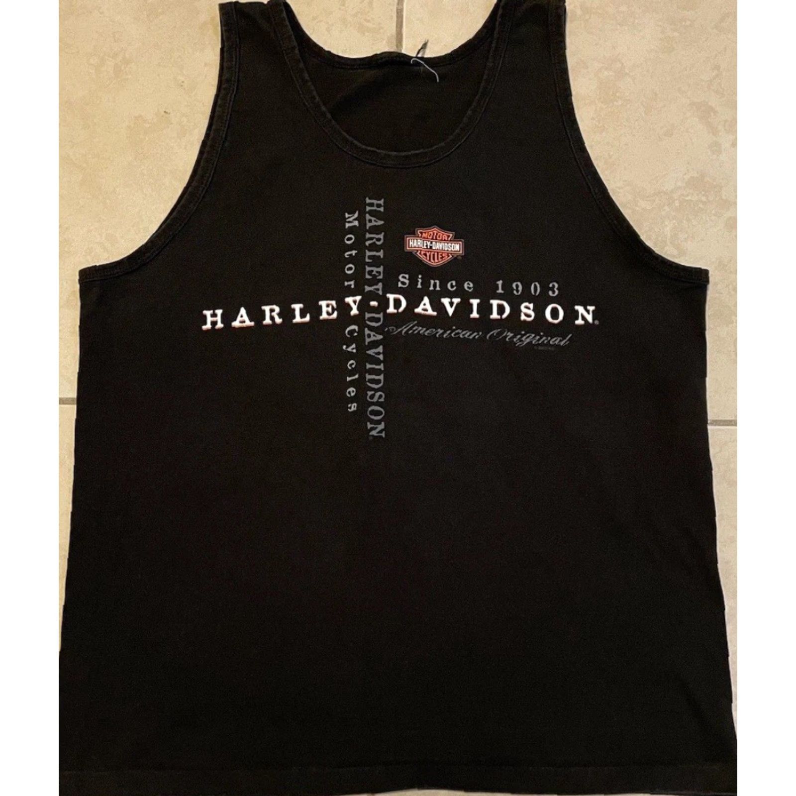 Vintage VINTAGE Harley Davidson Salt Lake City Faded Tank Top M Black USA 90s Grunge Eagle Harley Davidson Mens Tank Top M Black Graphic Tee Size US M / EU 48-50 / 2 - 2 Thumbnail