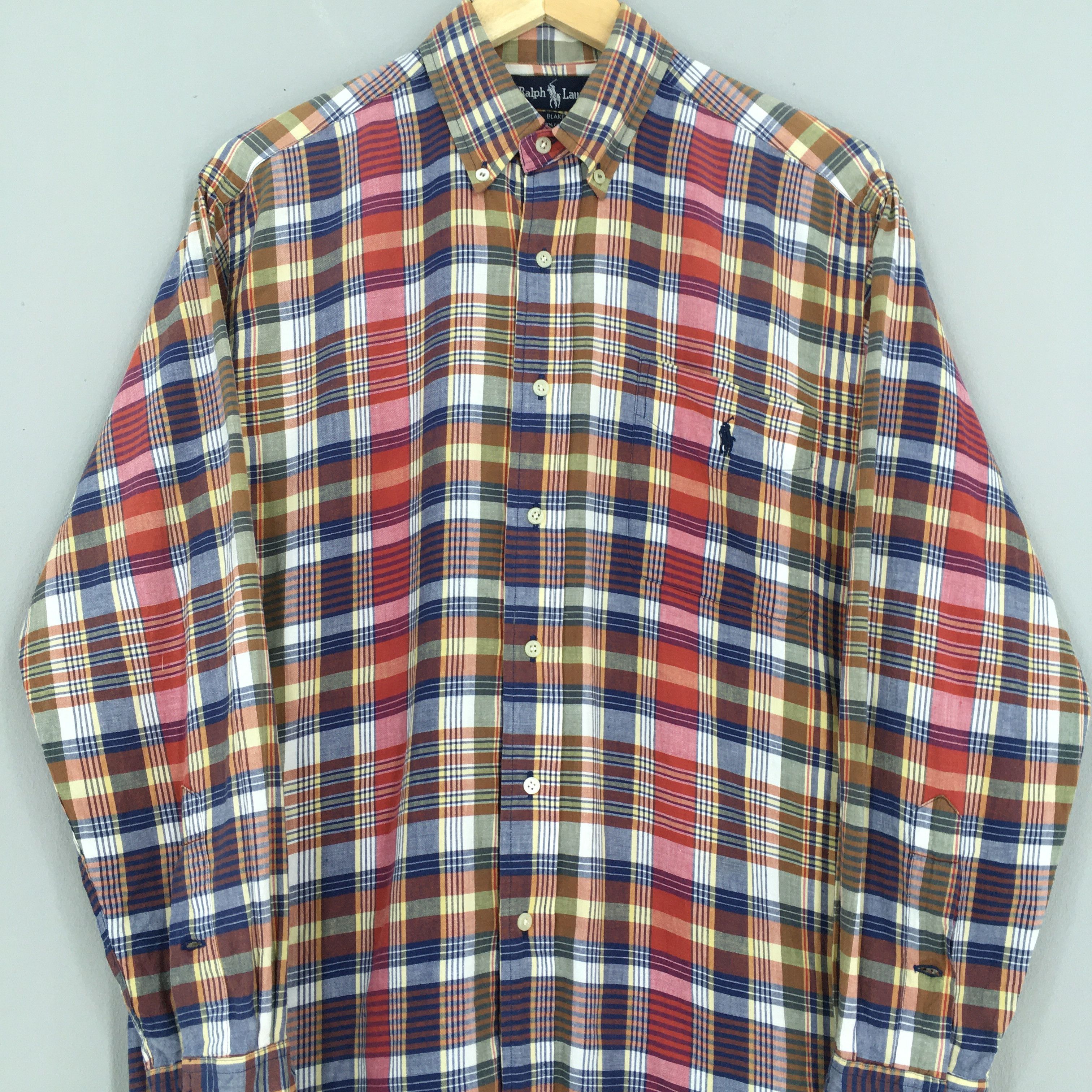 Polo Ralph Lauren × Ralph Lauren × Vintage Vintage 90's Polo Ralph Lauren Checkered Shirt Large Size US S / EU 44-46 / 1 - 2 Thumbnail