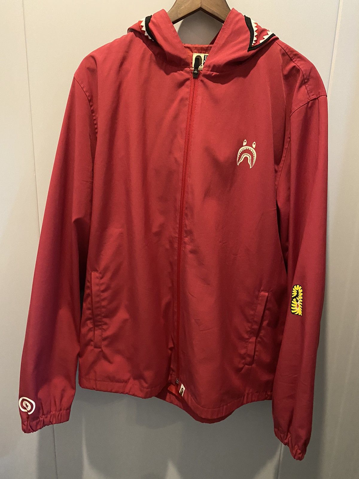 image of Bape Shark Hoodie Jacket in Red, Men's (Size XL)