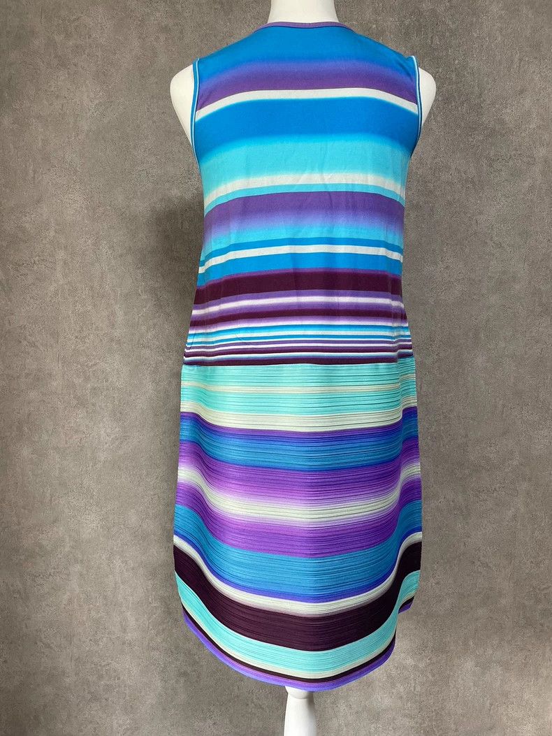 Issey Miyake Issey Miyake size:3 Blue and purple horizontal stripe dres Size XS / US 0-2 / IT 36-38 - 3 Thumbnail