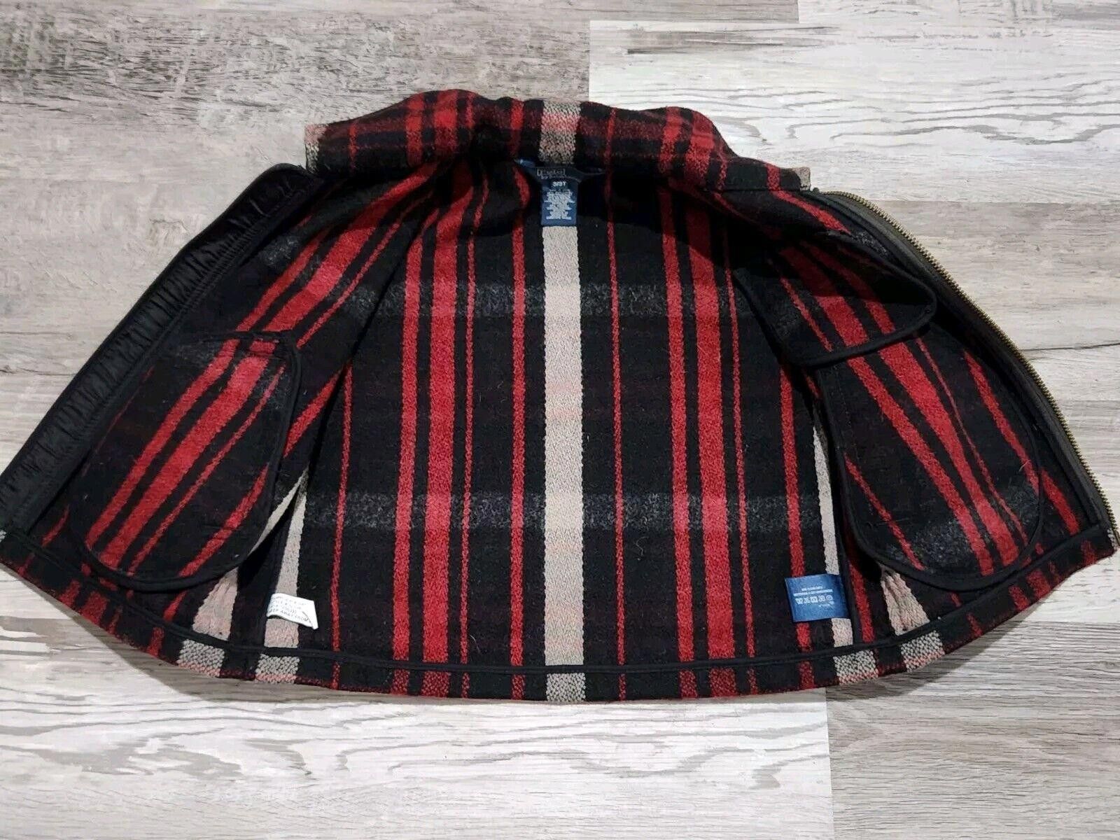 Polo Ralph Lauren Polo Ralph Lauren Boys Coat 3T Red Plaid Wool Blend Zip Up Size US XXS / EU 40 - 4 Thumbnail