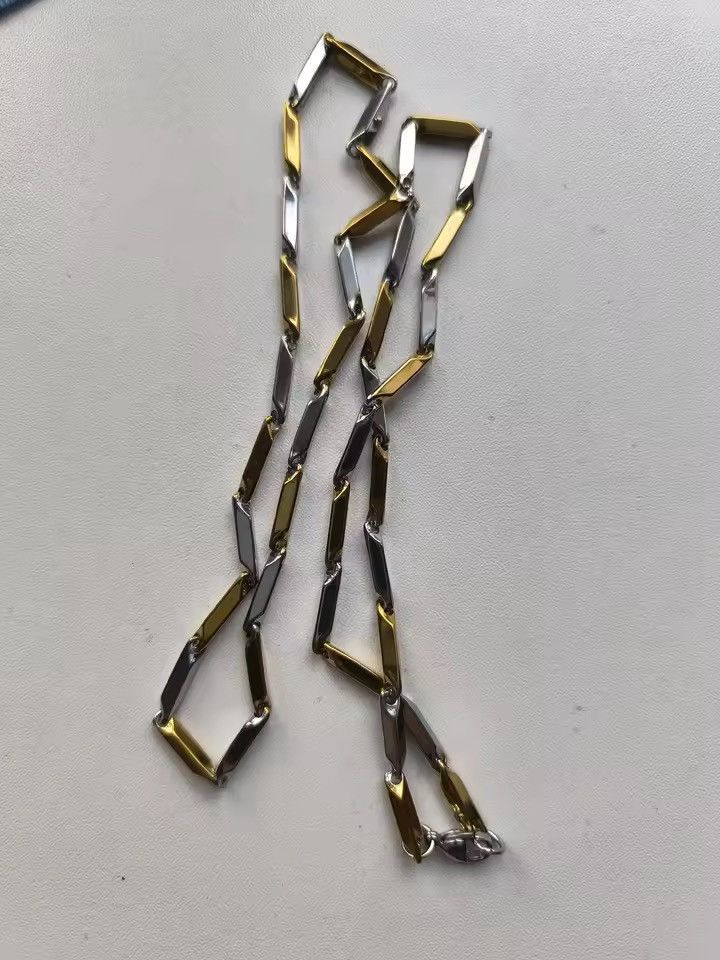 Japanese Brand 2.5mm + 55 cm Sharp Chain –Solid Gold Silver Color Finish Size ONE SIZE - 9 Thumbnail