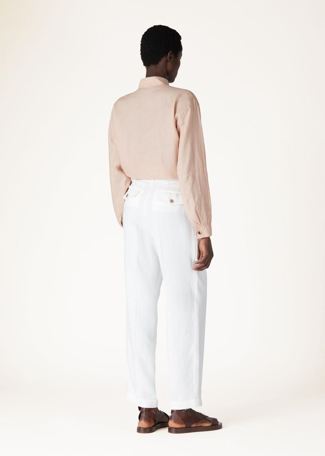 Loro Piana o1srvl11e0725 FAO0482 Jainen Linen Shirt in Pink Size S / US 4 / IT 40 - 7 Thumbnail