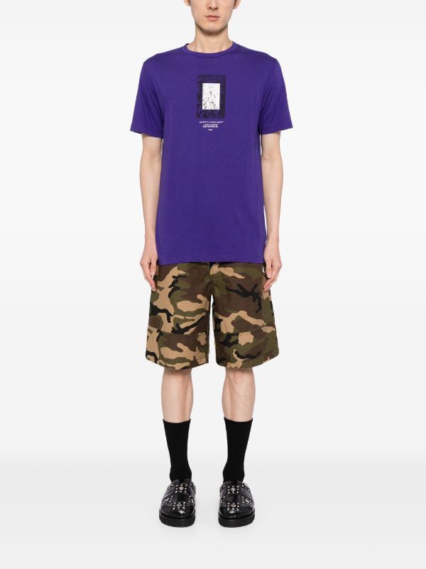 Off-White o1gr1nt1124 Paint Mirror Slim S/S T-Shirt in Purple Size US L / EU 52-54 / 3 - 3 Thumbnail