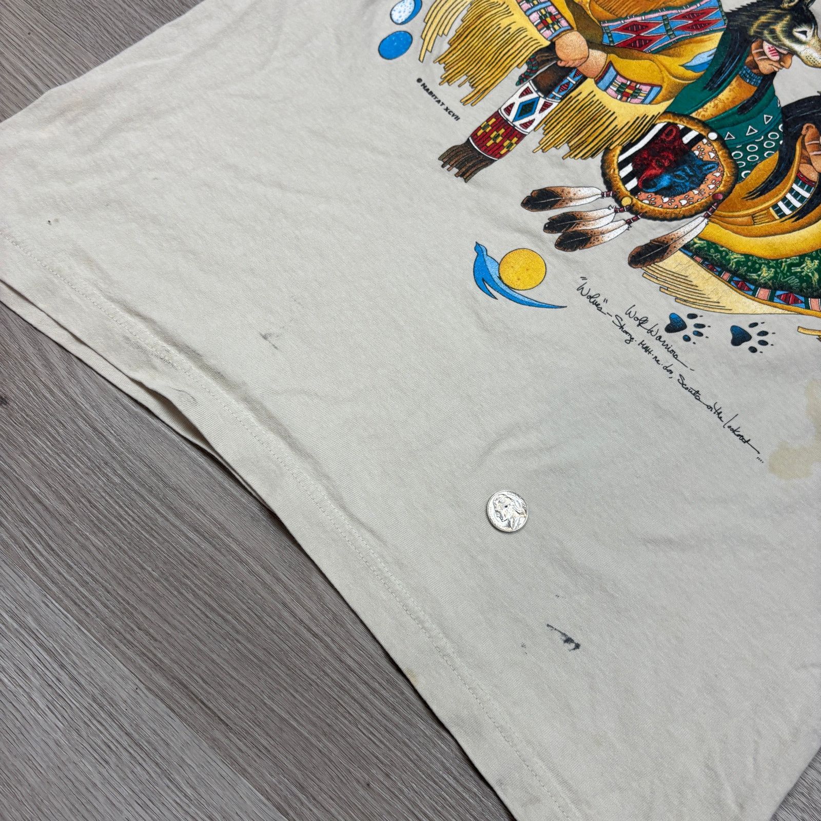 Habitat × Vintage Vintage 90s Habitat Wolf Warriors Lone Pine Shirt Mens Large Size US L / EU 52-54 / 3 - 12 Thumbnail
