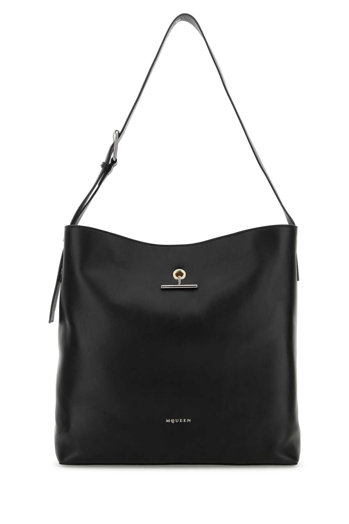 Alexander McQueen Black Leather Pendant Shopping Bag Size ONE SIZE - 1 Thumbnail