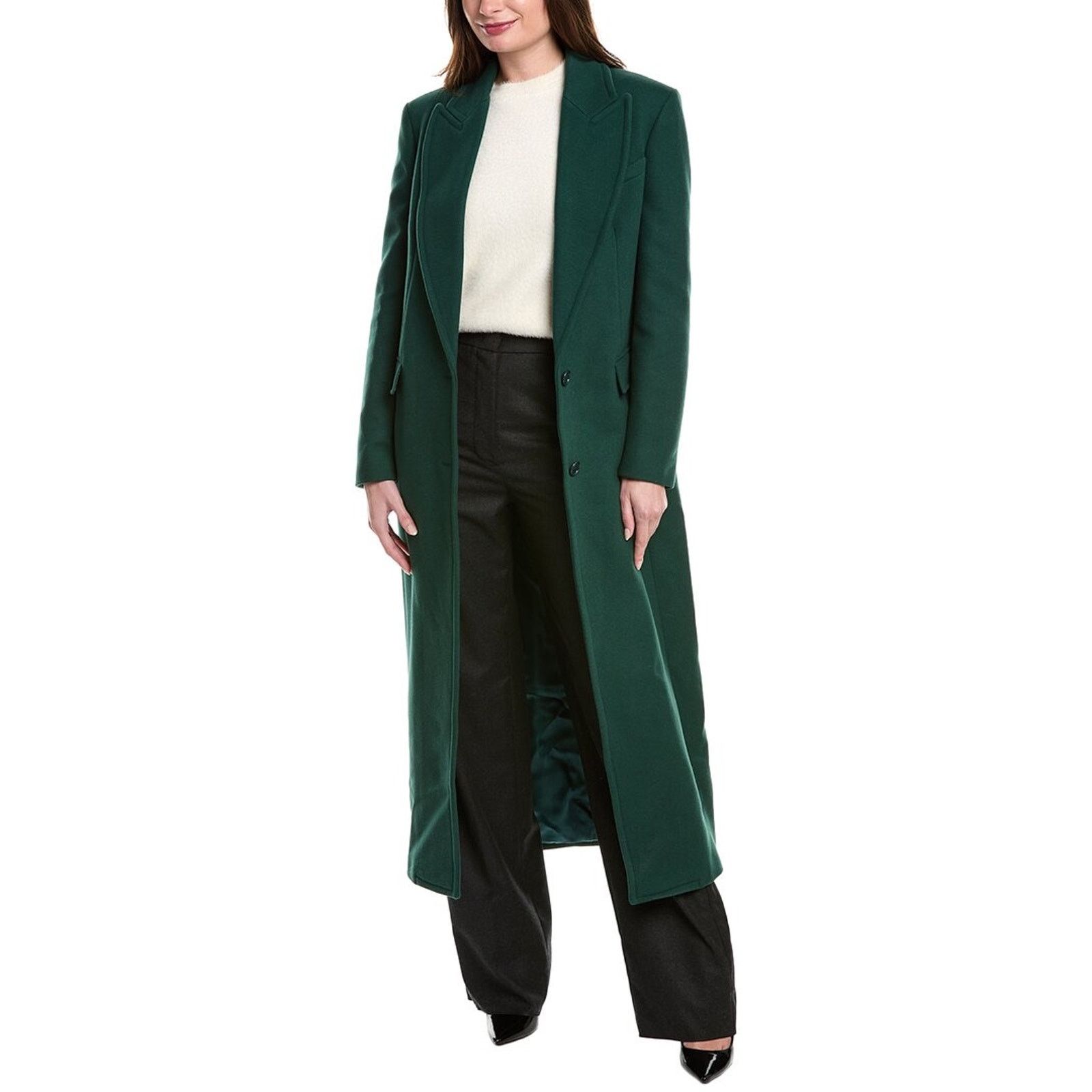 Michael Kors Michael Kors Collection Chesterfield Wool Coat Green sz. 0 Size XS / US 0-2 / IT 36-38 - 1 Thumbnail