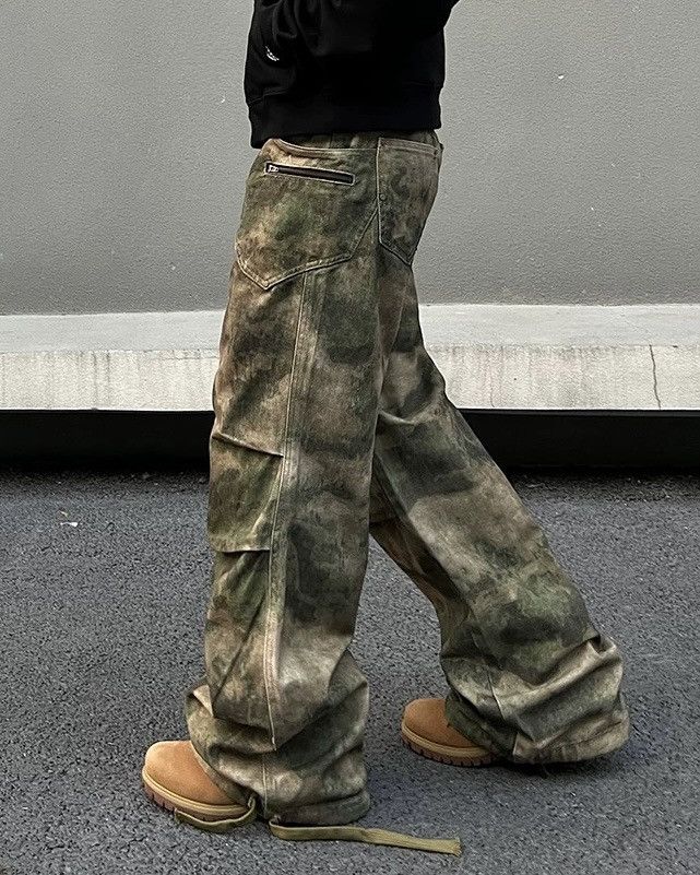 Japanese Brand × Vintage Avant garde punk camouflage pleated utility work pants Size US 28 / EU 44 - 3 Thumbnail