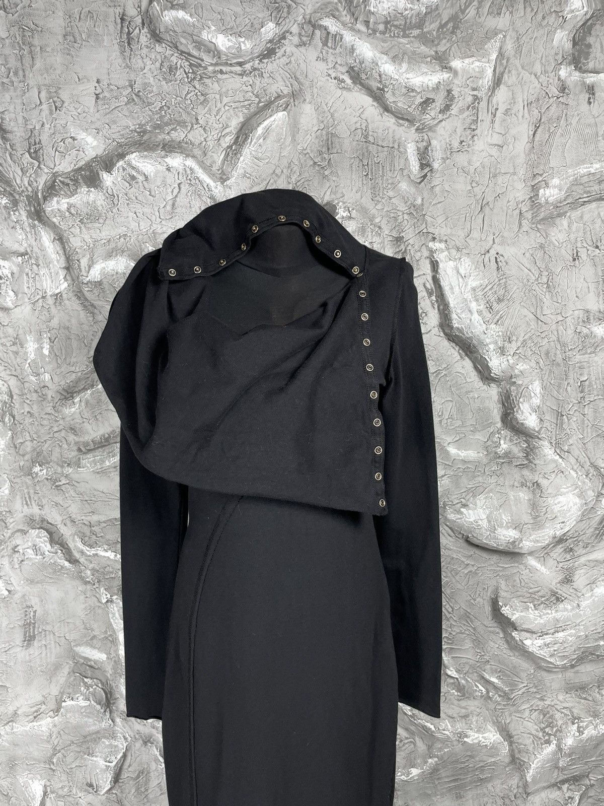 Designer × Japanese Brand Asymmetrical Cut Avant Garde Midi Dress Y2K Rick Owens Style Size S / US 4 / IT 40 - 7 Thumbnail