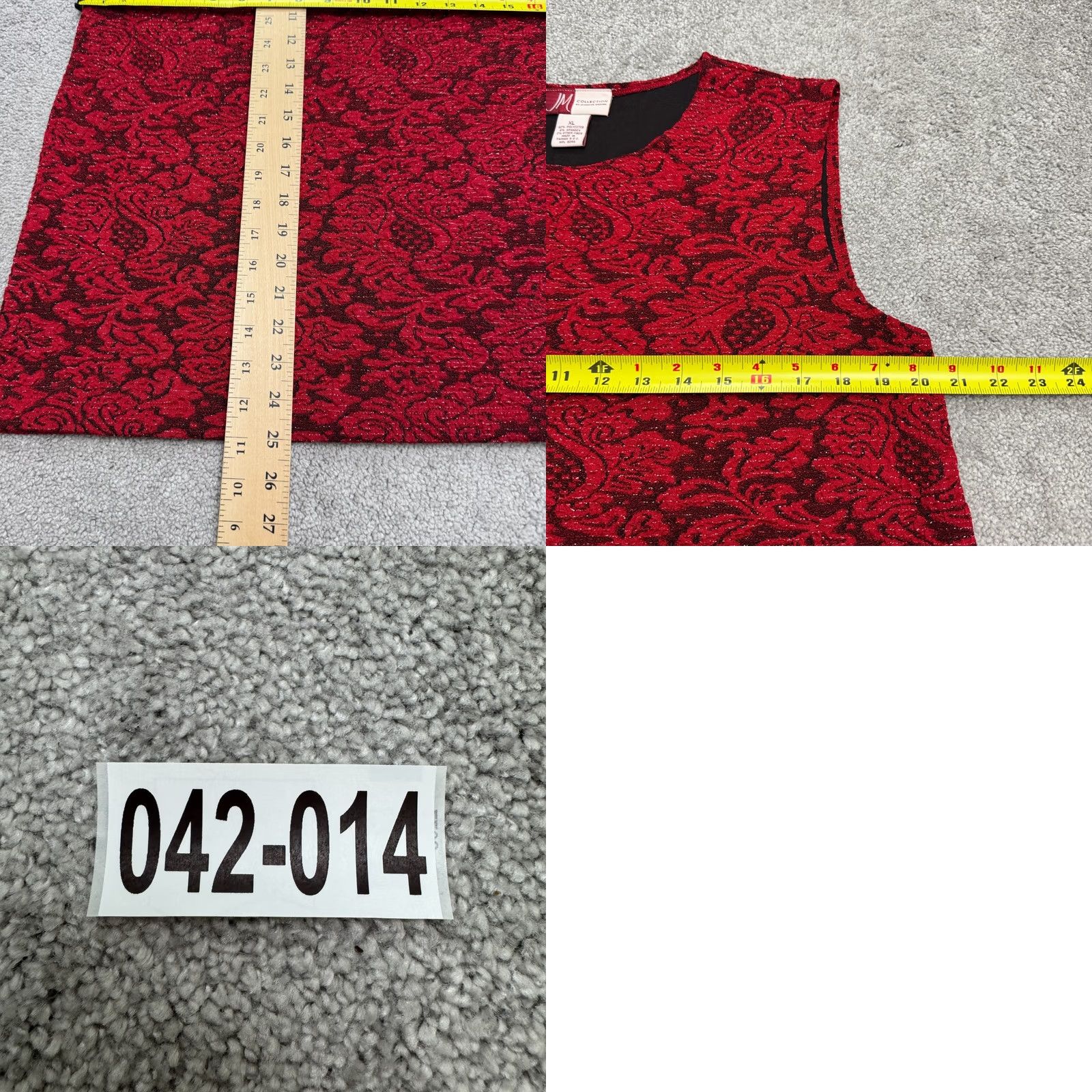 JM Collection JM Collection Jennifer Moore Paisley Shimmer Jacquard Tank Top Womens XL Red Size XL / US 12-14 / IT 48-50 - 8 Thumbnail