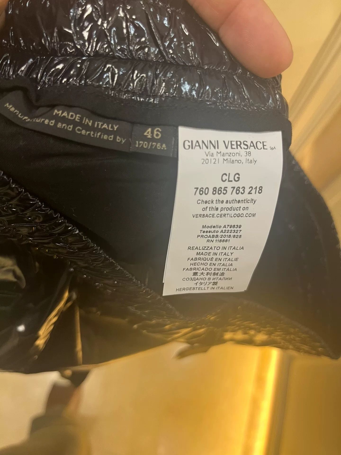 Versace Versace Black Reflective Sports Pants Size US 30 / EU 46 - 8 Thumbnail