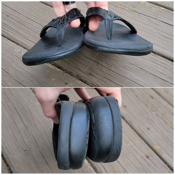 Vionic Vionic Tide Black Sequin Flip Flop Thong Sandals Size Woman' Size US 10 / IT 40 - 5 Thumbnail