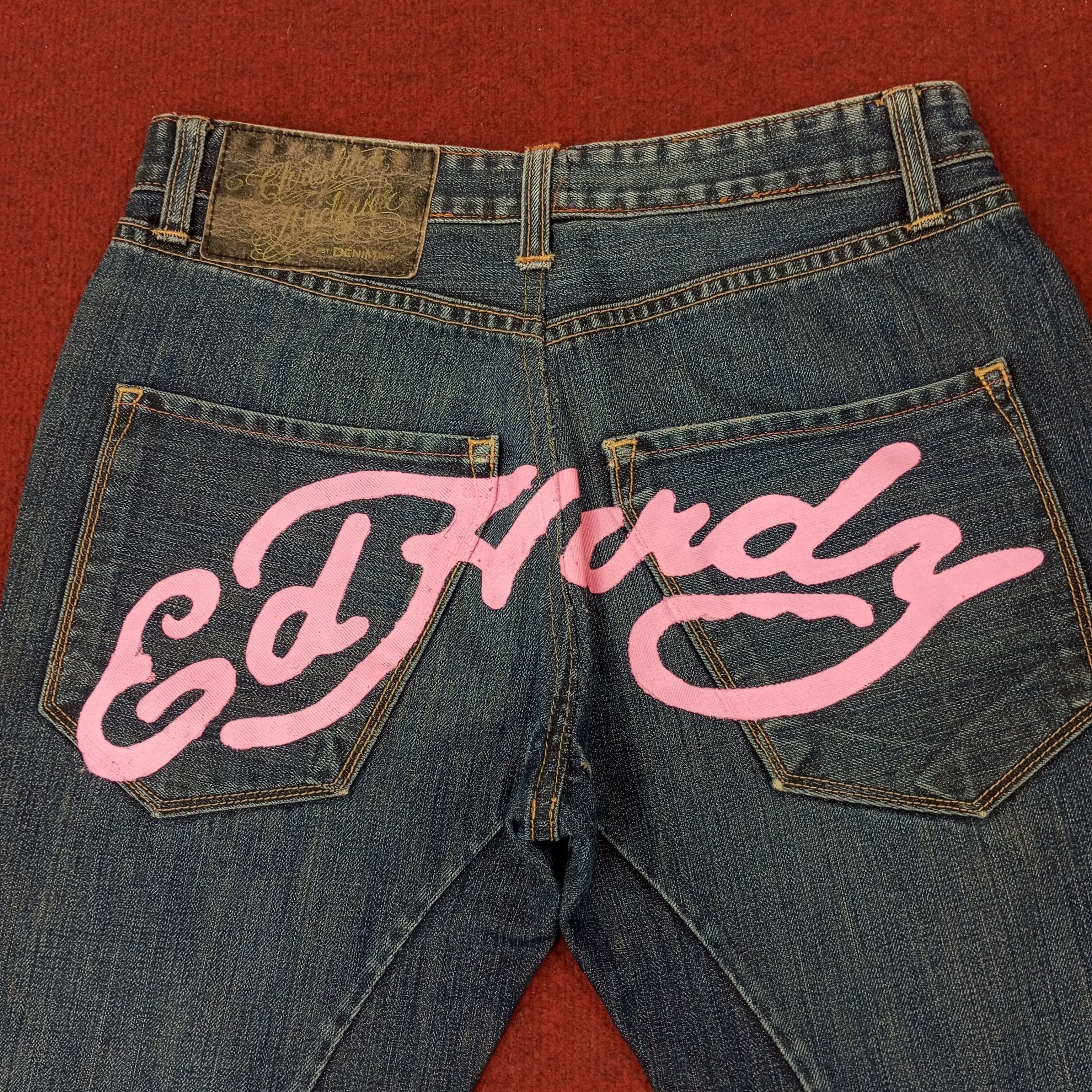 Christian Audigier × Vintage Christian Audigier Jeans Custom Art Spellout Style c217n8 Size US 30 / EU 46 - 2 Thumbnail