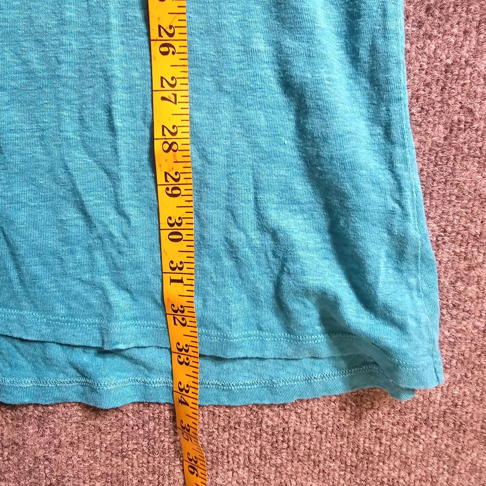 Habitat Habitat Dress Womens Large Green Teal Linen V-Neck 3/4 Sleeve A-Line Knee Length Beach Casual Size L / US 10 / IT 46 - 6 Thumbnail