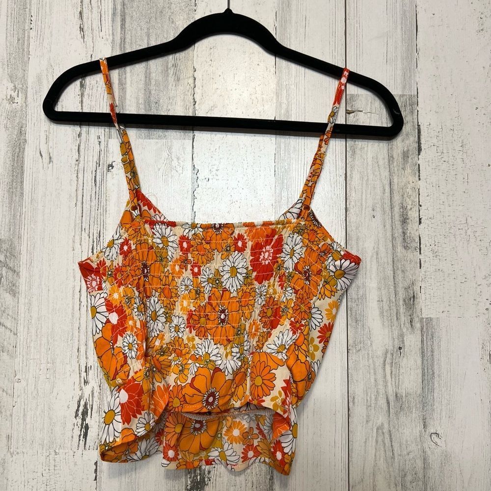 Other Persaya Floral Print Crop Top Orange White Small Size S / US 4 / IT 40 - 2 Thumbnail