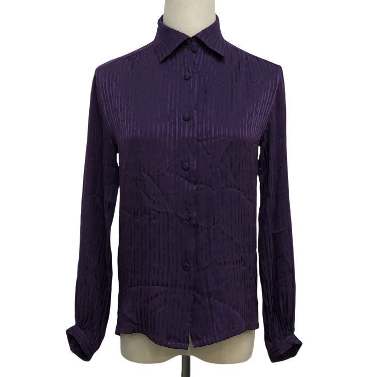 Dior Dior Purple Textured Silk Button Up Shirt Size M Size M / US 6-8 / IT 42-44 - 1 Thumbnail
