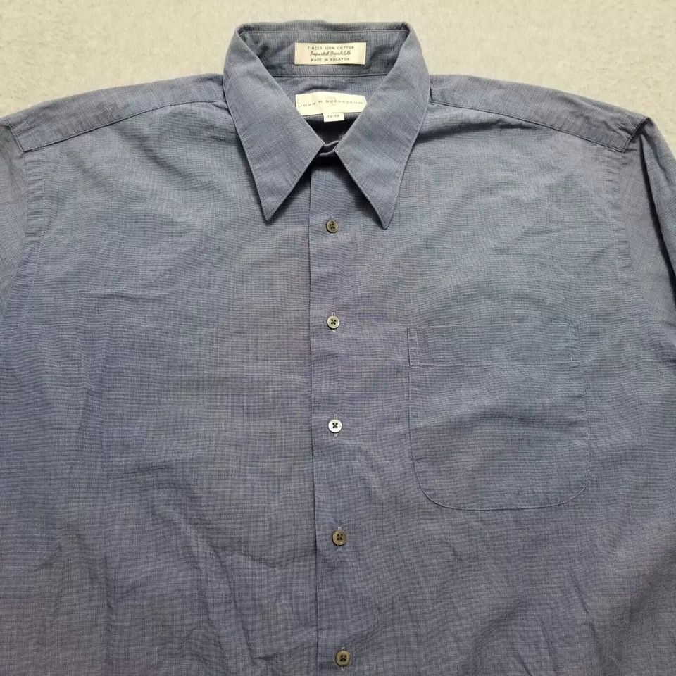 Other John W Nordstrom Shirt Mens 16-32 Blue Casual Button Up Size US S / EU 44-46 / 1 - 4 Thumbnail