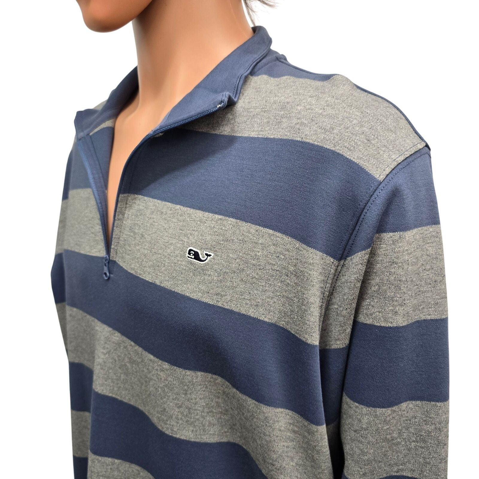 Vineyard Vines VINEYARD VINES Saltwater 1/4 Quarter Zip Sweater L Striped Size US L / EU 52-54 / 3 - 3 Thumbnail